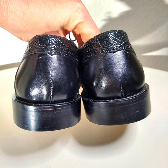 Stacy Adams Black Printed Cow Leather Lace Up Oxford Dress Shoes - Picture 9 of 13